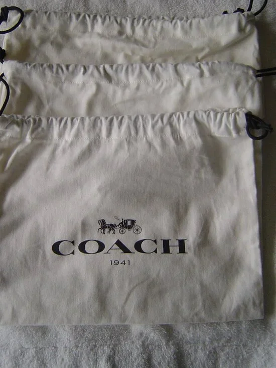 AUTHENTIC COACH LOT OF 3 COACH CANVAS DUST BAGS 12"X8" - Picture 2 of 9